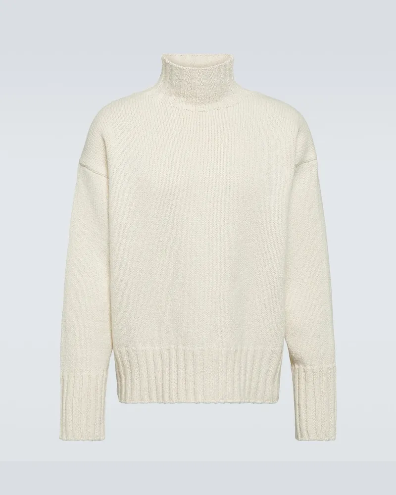 Jil Sander Pullover aus Wolle und Seide Weiß