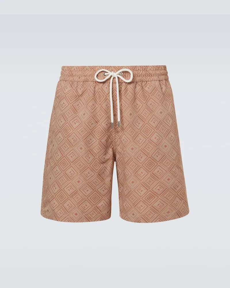 Frescobol Carioca Bedruckte Badeshorts Santos Orange