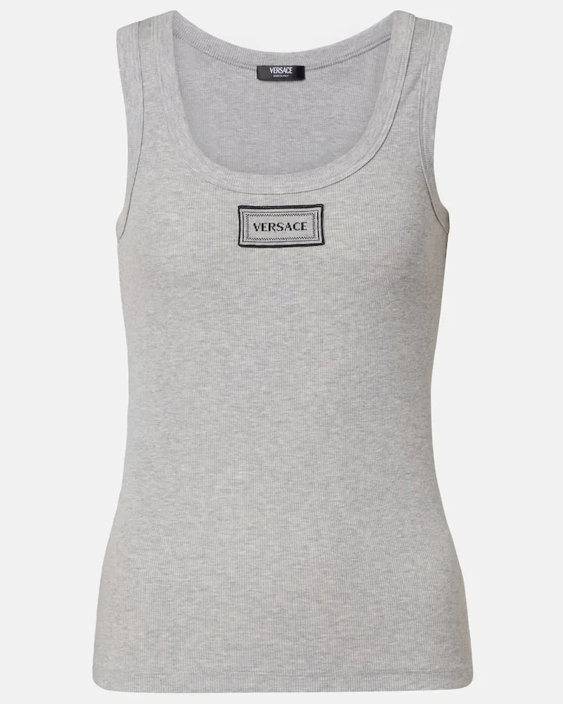 Versace Top aus einem Baumwollgemisch Grau