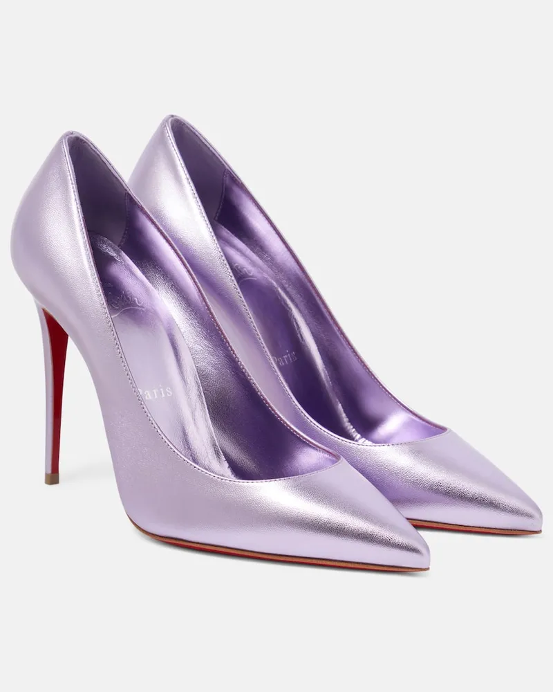 Christian Louboutin Pumps Kate 100 aus Metallic-Leder Violett