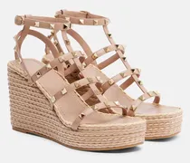 Wedge-Sandalen Rockstud aus Leder
