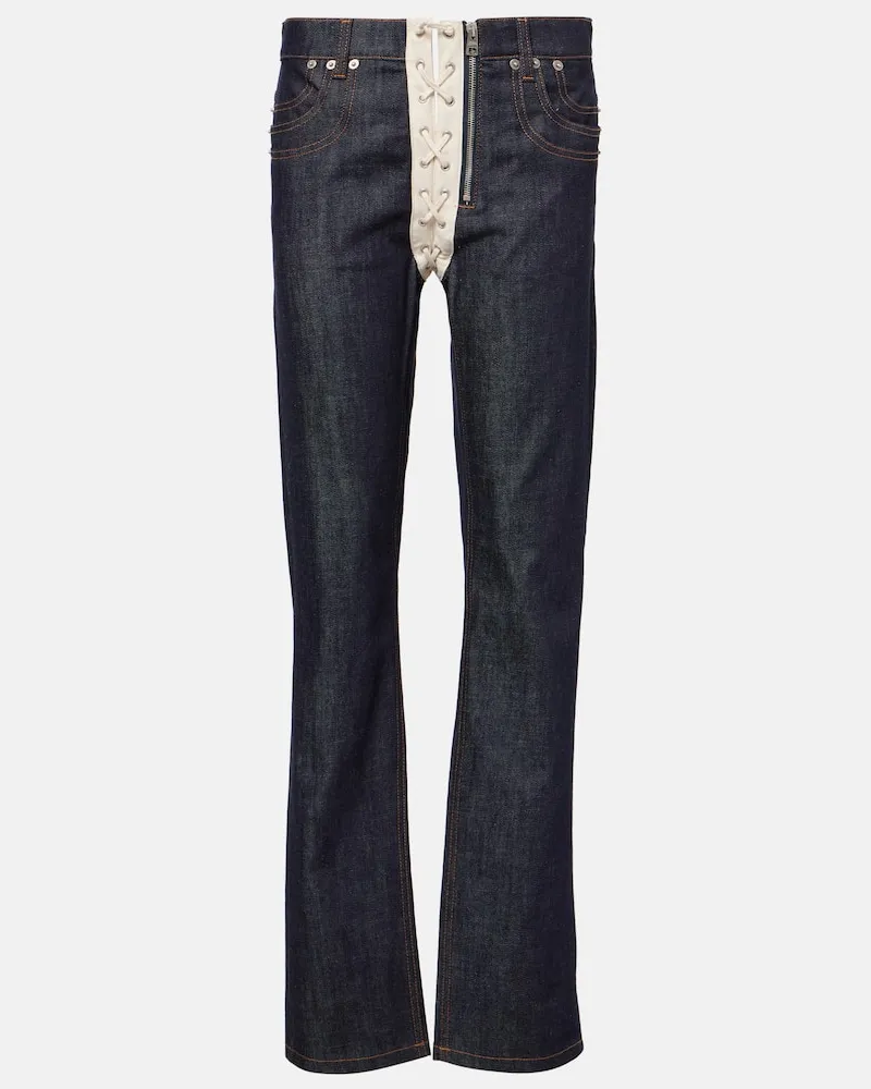 Jean Paul Gaultier High-Rise Straight Jeans Blau