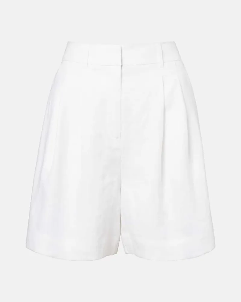 Posse High-Rise Shorts Marchello aus Leinen Weiß