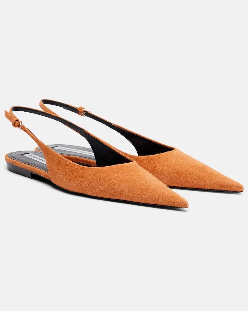 Victoria Beckham Slingback-Ballerinas aus Veloursleder Orange