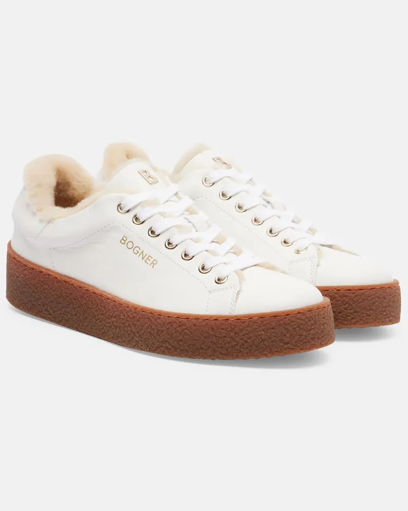 Bogner Sneakers Lucerne aus Leder mit Shearling Weiß