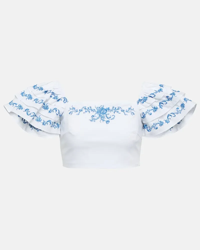 Caroline Constas Cropped-Top Delia Blau