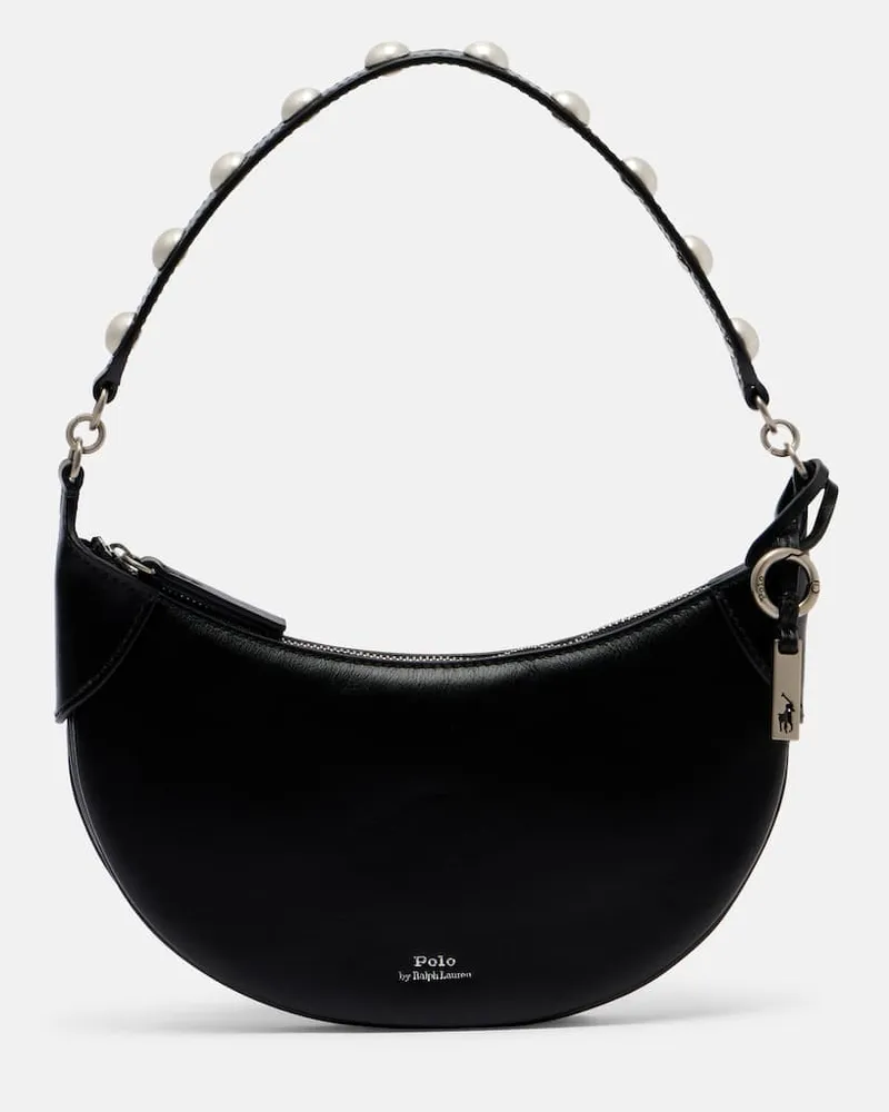 Ralph Lauren Schultertasche Polo ID Mini aus Leder Schwarz