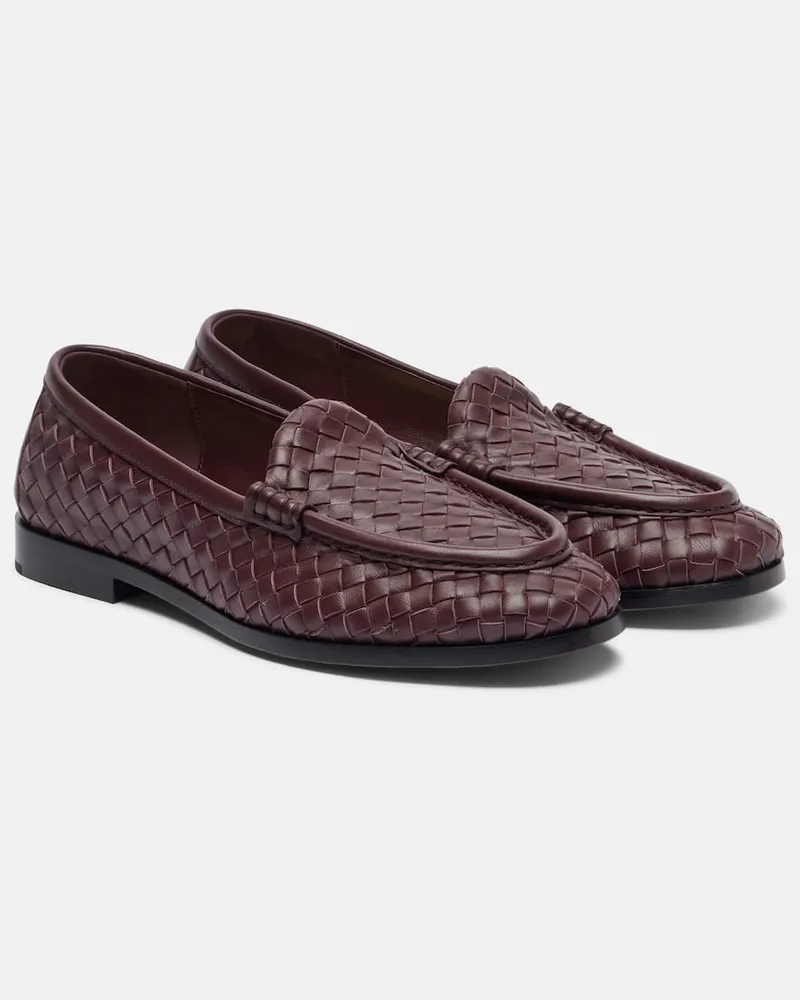 Bottega Veneta Loafers Silenzio aus Leder Burgunderrot