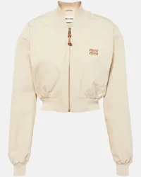 Miu Miu Blouson Panama aus Baumwolle Beige