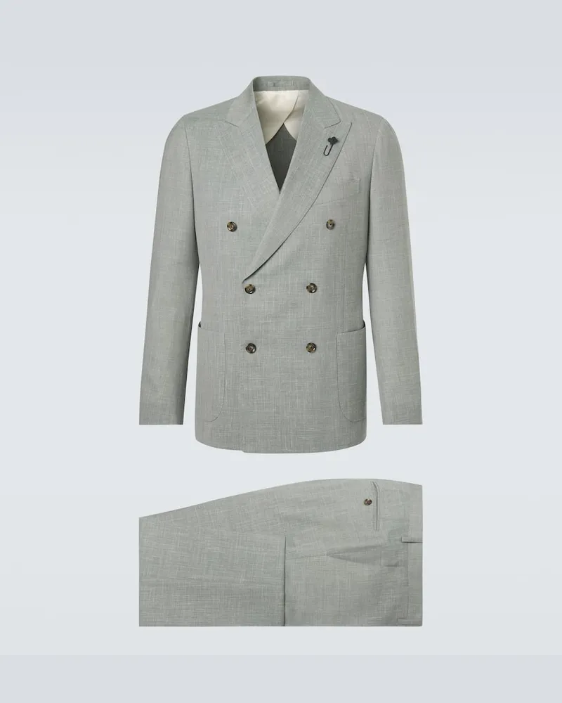 LARDINI Anzug aus Wolle, Seide und Leinen Grün