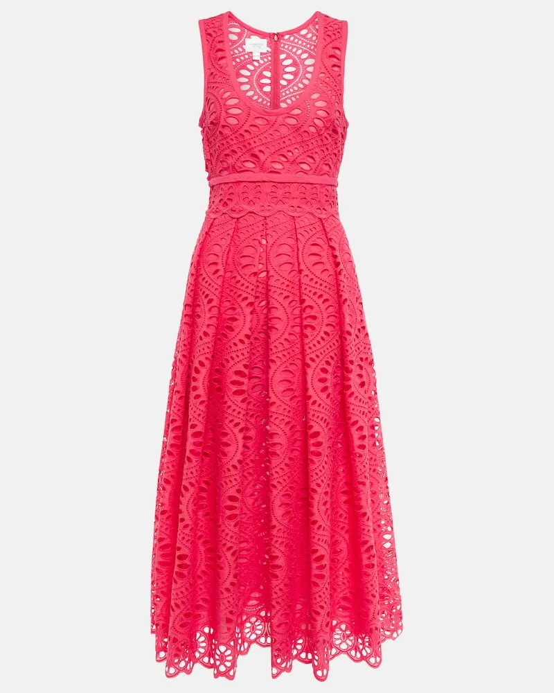 Giambattista Valli Midikleid aus Makramee-Spitze Pink