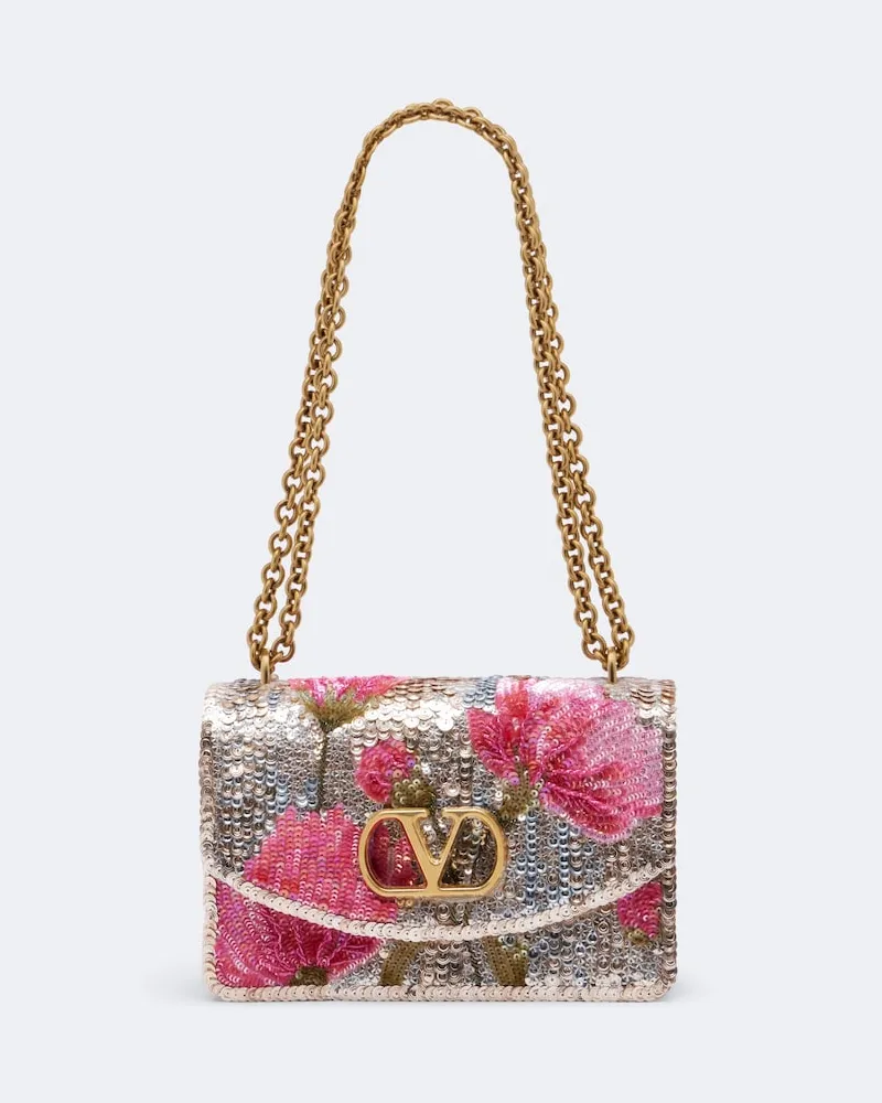Valentino Garavani Schultertasche Vain Small mit Pailletten Multicolor