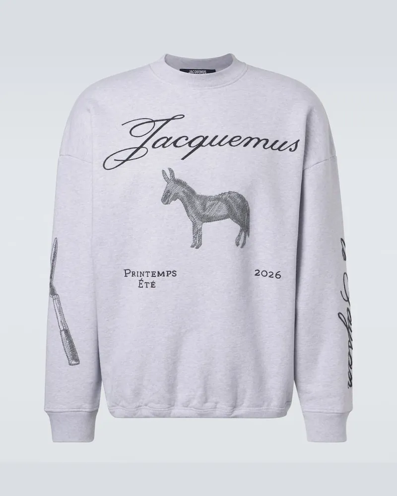 Jacquemus Besticktes Sweatshirt J aus Baumwolle Grau