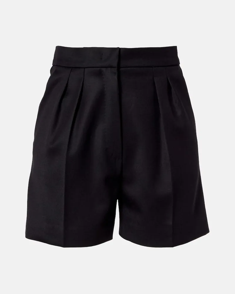 Max Mara High-Rise Shorts Ozieri aus Schurwolle Schwarz