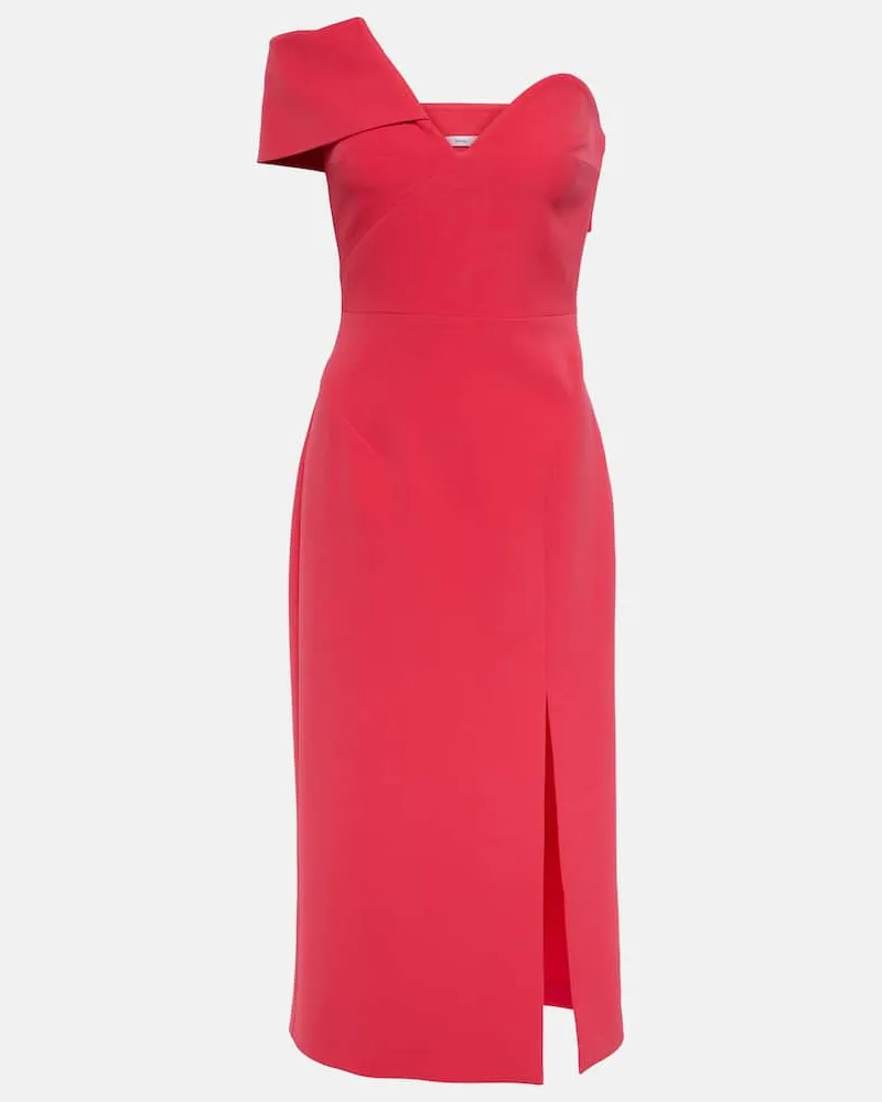 Safiyaa Off-Shoulder-Midikleid Opal aus Crêpe Rosa