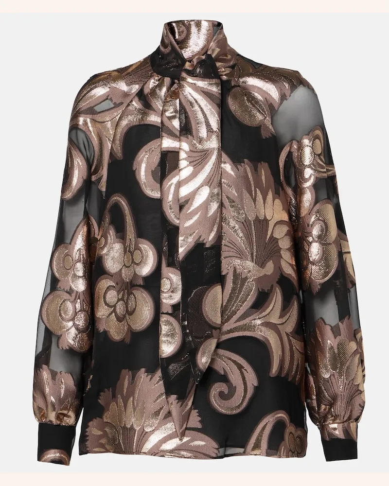 Etro Schluppenbluse aus Lamé Gold