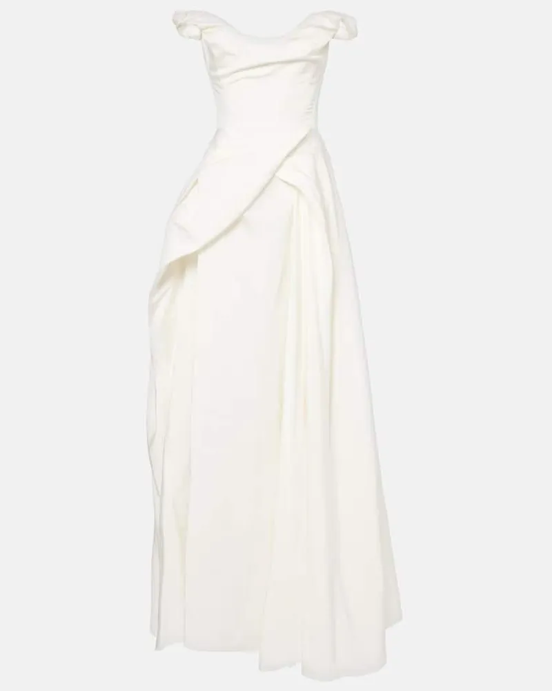 Vivienne Westwood Bridal Off-Shoulder-Robe Tabitha aus Faille Weiß