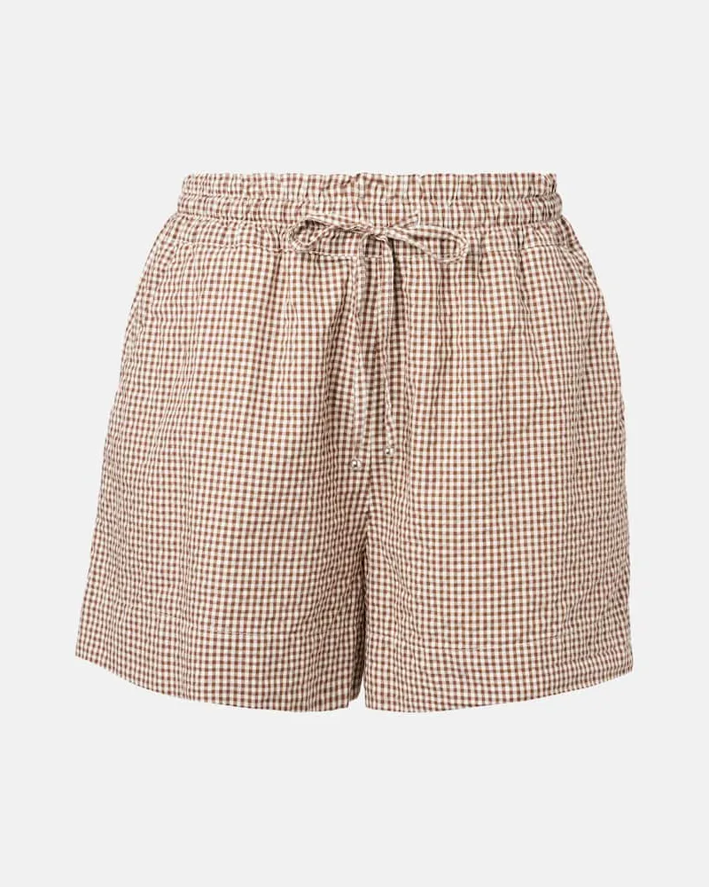 Veronica Beard Shorts Tjana aus Seersucker Braun