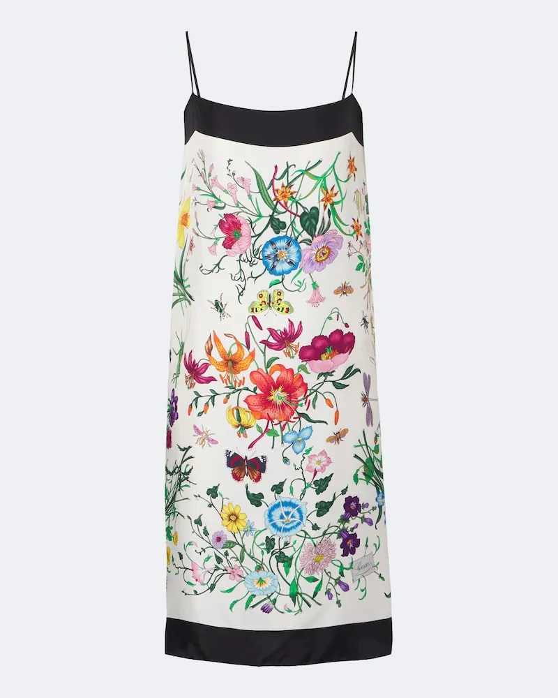 Gucci Minikleid Gucci Flora aus Seiden-Twill Multicolor