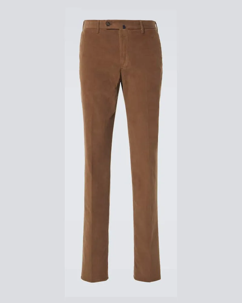 Slowear Gerade Hose aus Baumwoll-Cord Braun