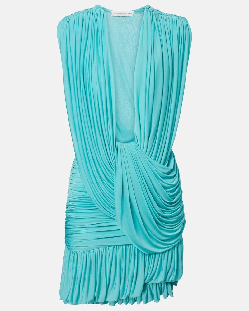 Christopher Esber Minikleid Ripple aus Jersey Blau