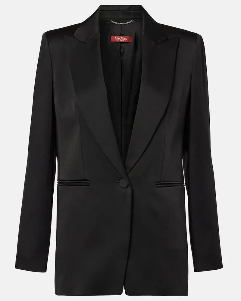 Max Mara Blazer Galazia aus Satin Schwarz