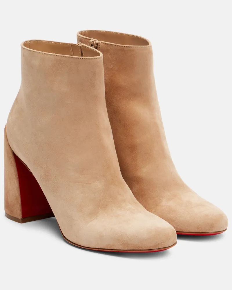 Christian Louboutin Ankle Boots Turela 85 aus Veloursleder Blau