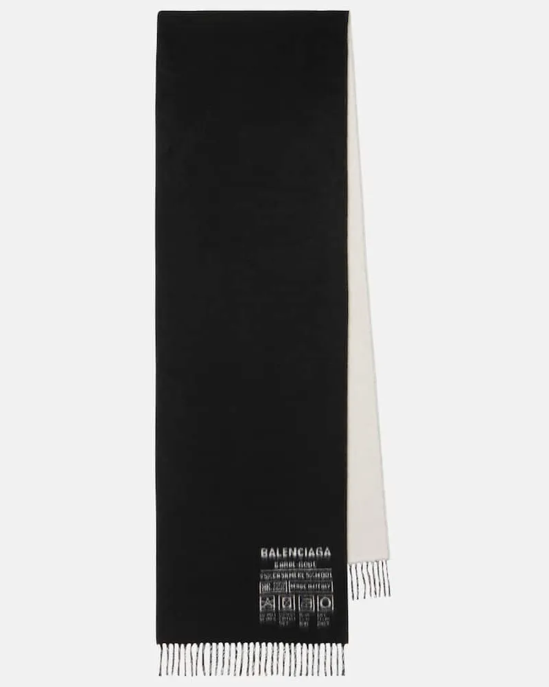 Balenciaga Schal aus Kaschmir und Wolle Schwarz