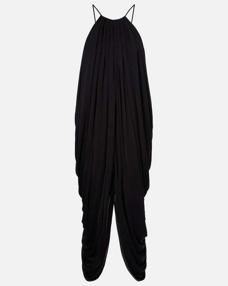 Loewe Midikleid aus Seide Schwarz