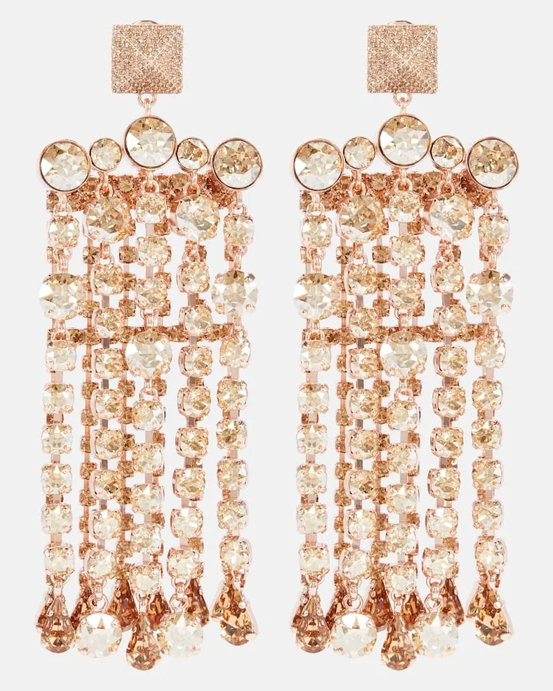 Valentino Garavani Ohrringe Rockstud mit Kristallen Metallic