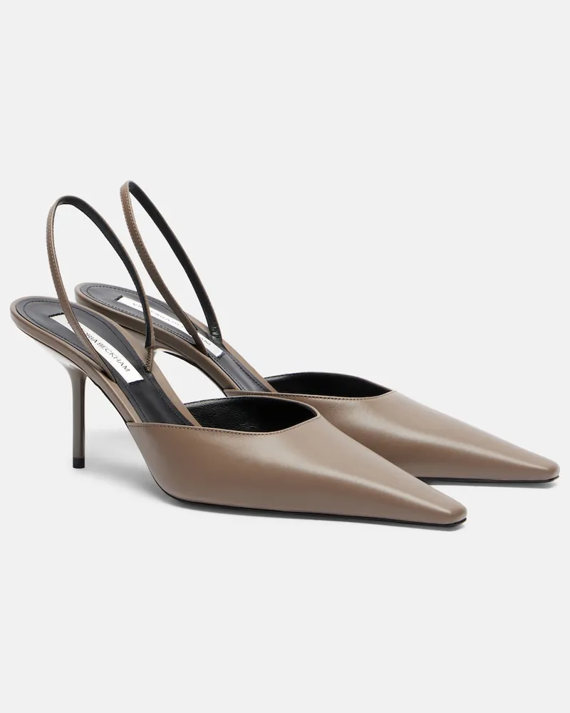 Victoria Beckham Slingback-Pumps Sloan aus Leder Grau