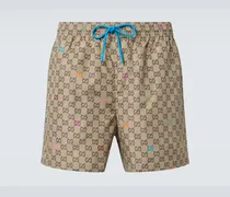 Bedruckte Badeshorts GG aus Popeline