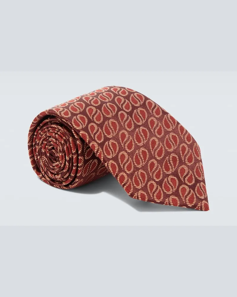 Charvet Krawatte aus Seiden-Jacquard Burgund