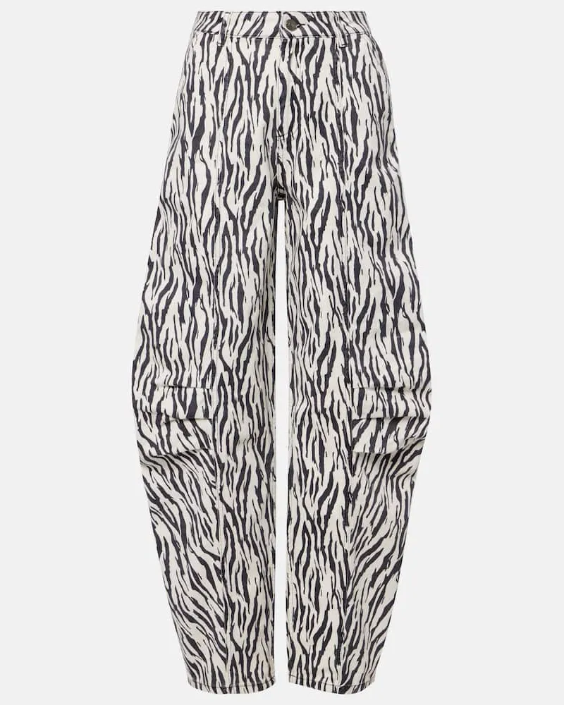 ROTATE Birger Christensen Bedruckte Cargohose aus Baumwoll-Twill Multicolor