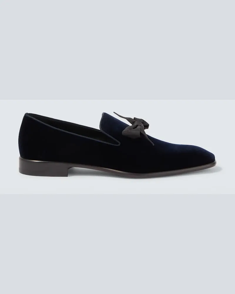 Christian Louboutin Loafers December First aus Samt Blau