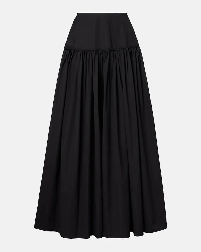 Alaïa Alaïa Maxirock aus Baumwollpopeline Schwarz