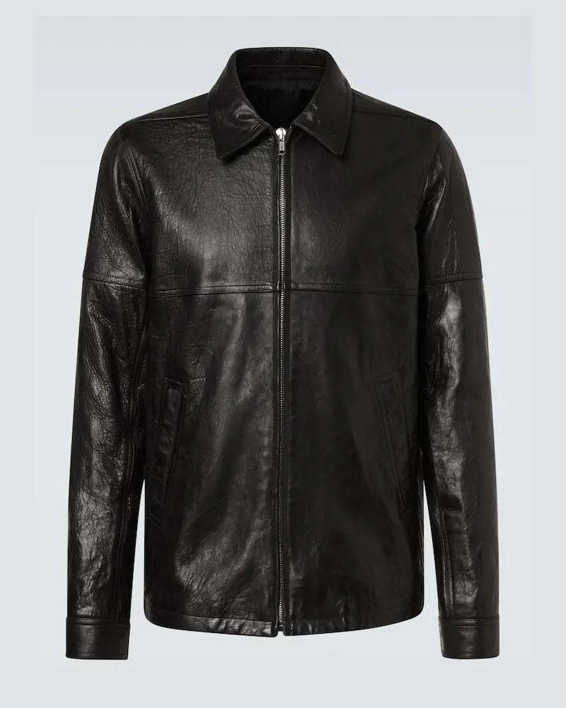 Rick Owens Lederjacke Brad Schwarz