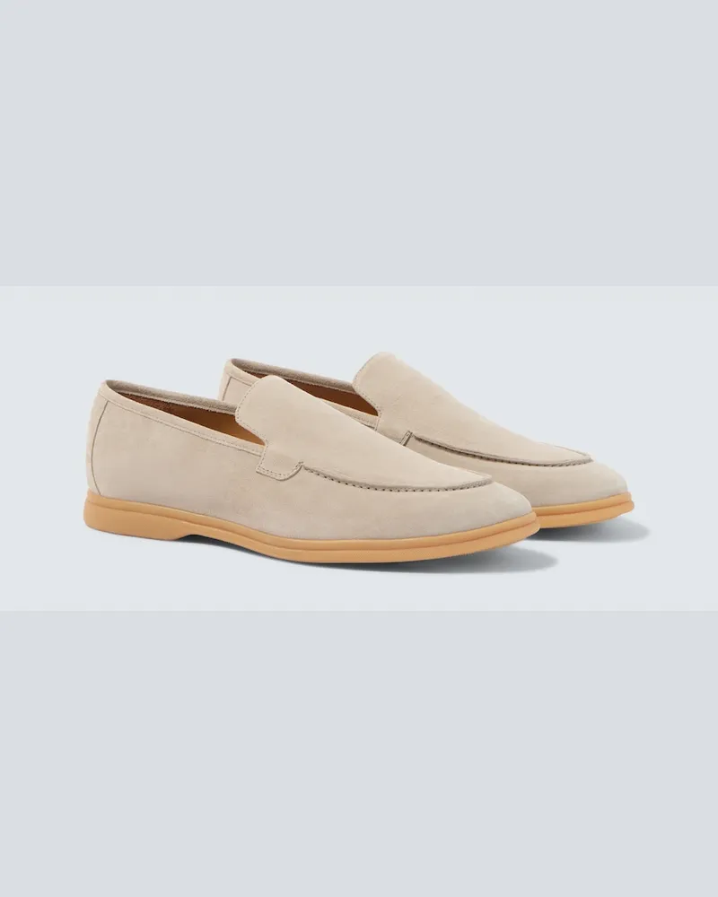Eleventy Verzierte Loafers aus Veloursleder Grau
