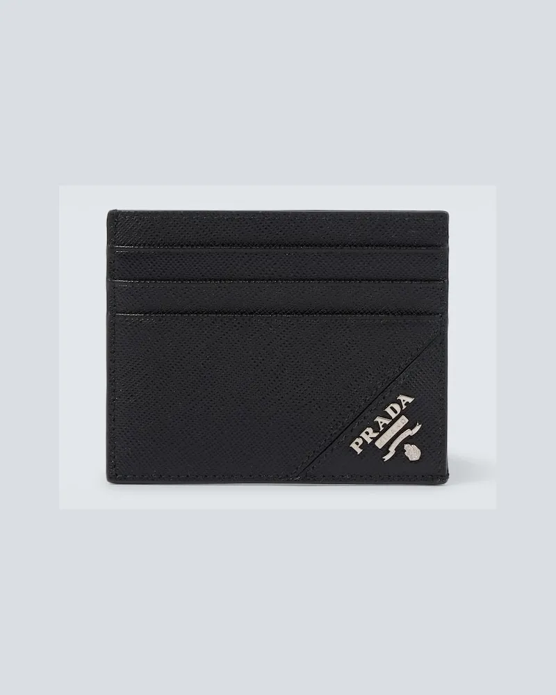 Prada Kartenetui aus Saffiano-Leder Schwarz