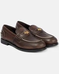 Miu Miu Loafers aus Leder Braun