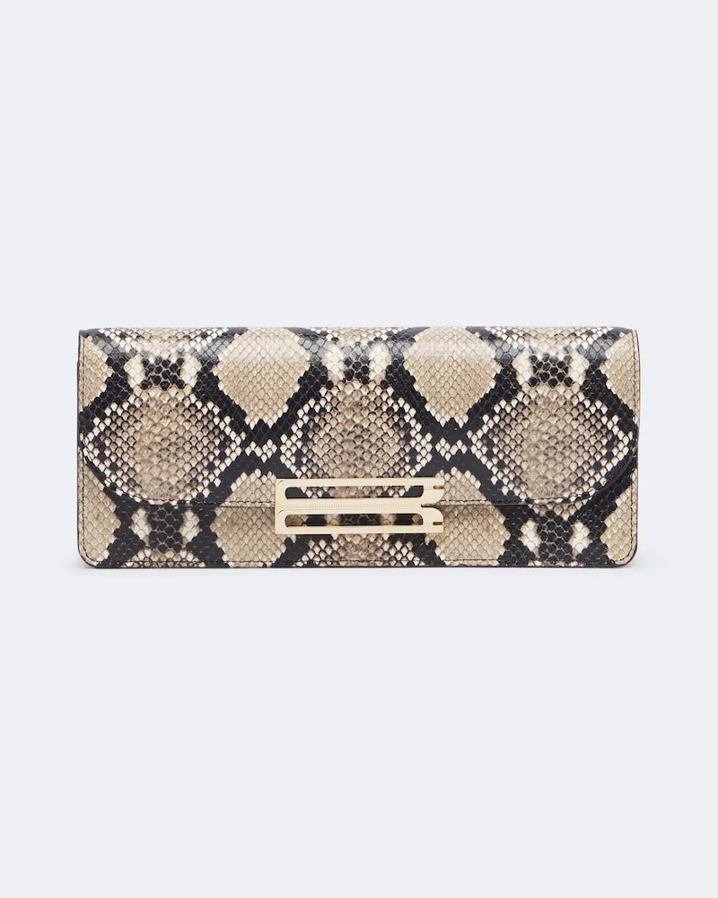 Victoria Beckham Clutch Dorian East-West aus Leder Braun