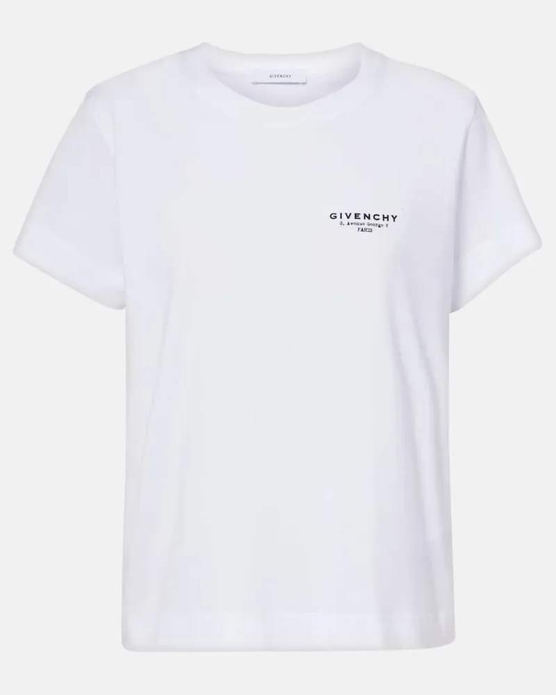 Givenchy T-Shirt Givenchy Stamp aus Baumwoll-Jersey Weiß