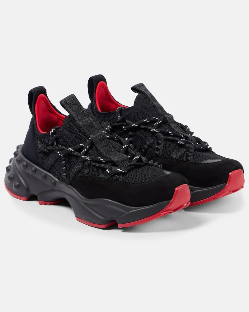 Christian Louboutin Sneakers Trailnrun mit Veloursleder Schwarz