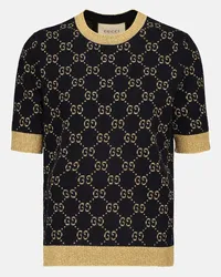 Gucci Top aus einem Baumwollgemisch Blau