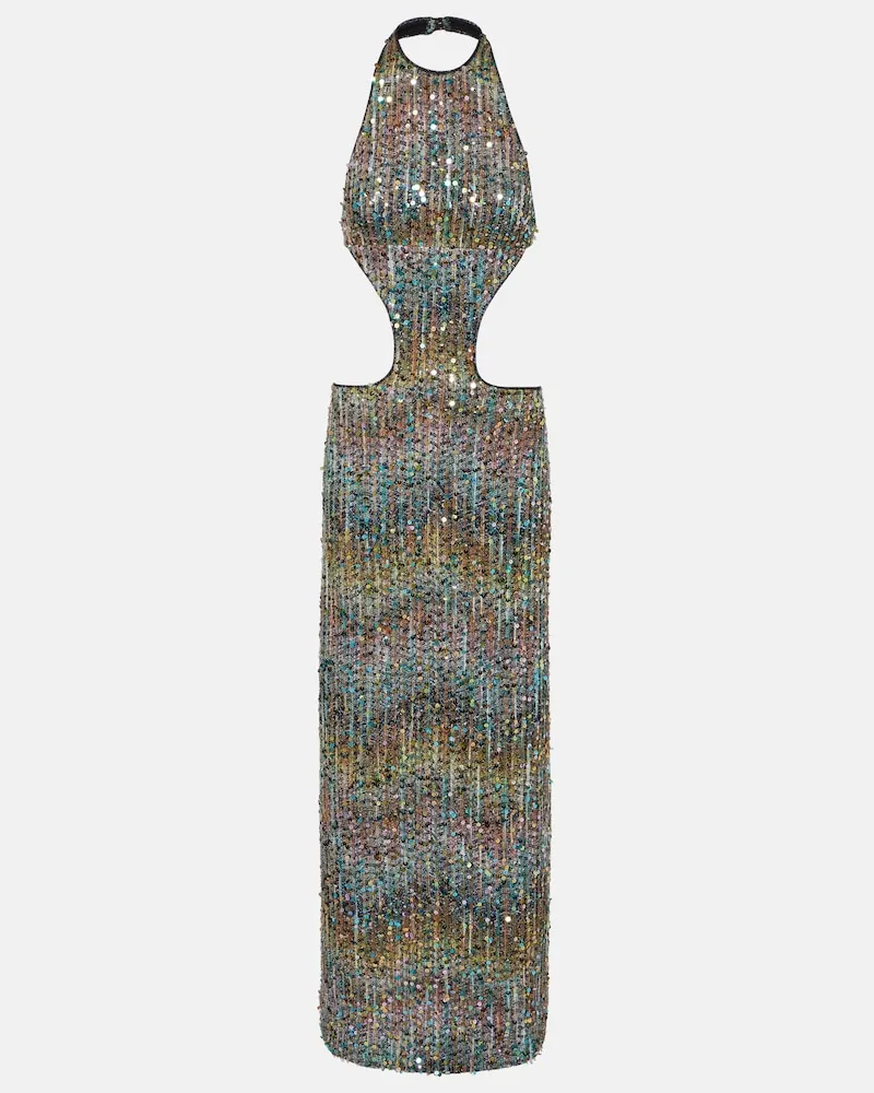 Missoni Robe aus Häkelstrick mit Pailletten Multicolor