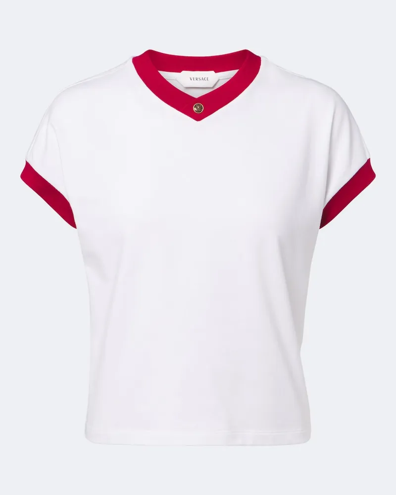 Versace T-Shirt Medusa aus Jersey Weiß