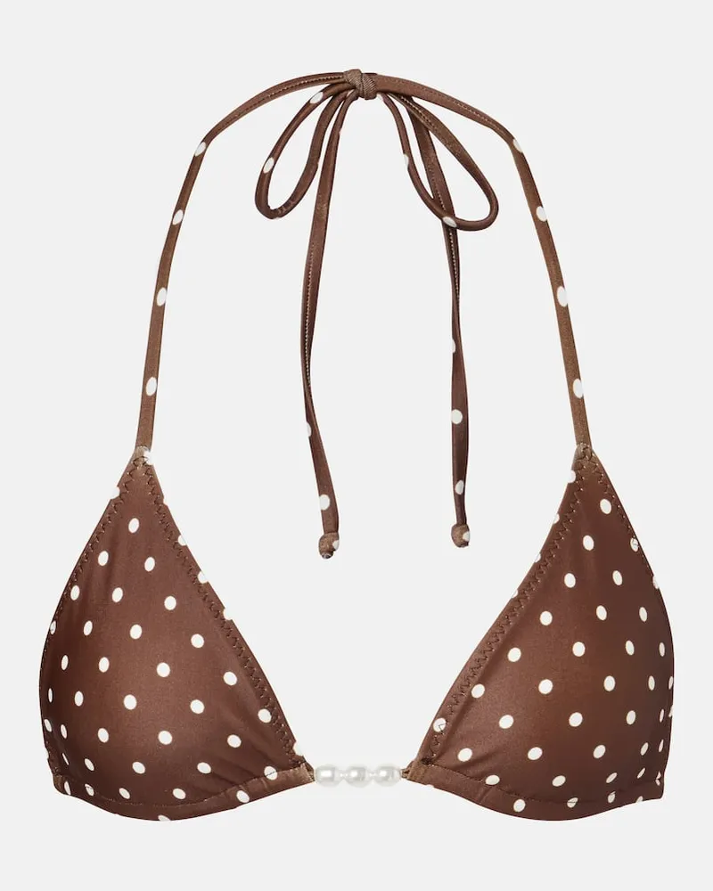 SAME Bikini-Oberteil mit Perlen Braun