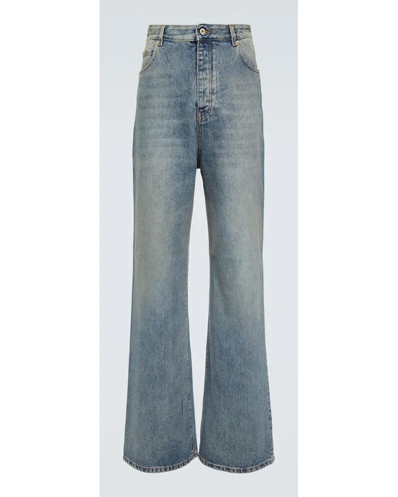 Loewe Mid Rise Wide Leg Jeans Blau