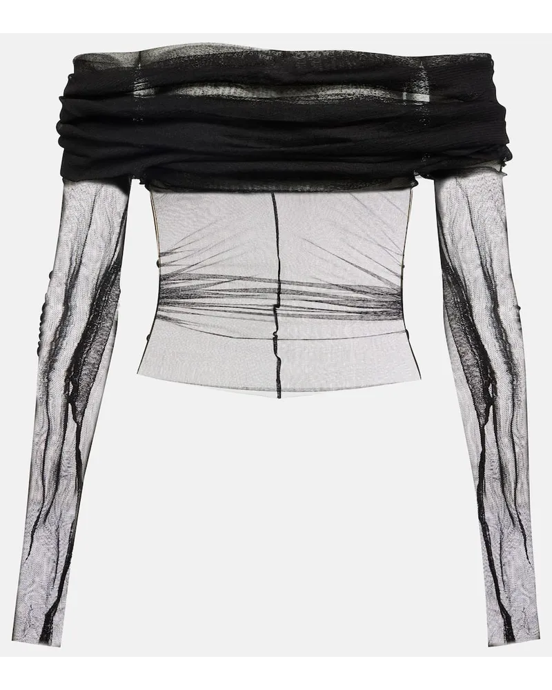 Christopher Esber Off-Shoulder-Top aus Seide Schwarz