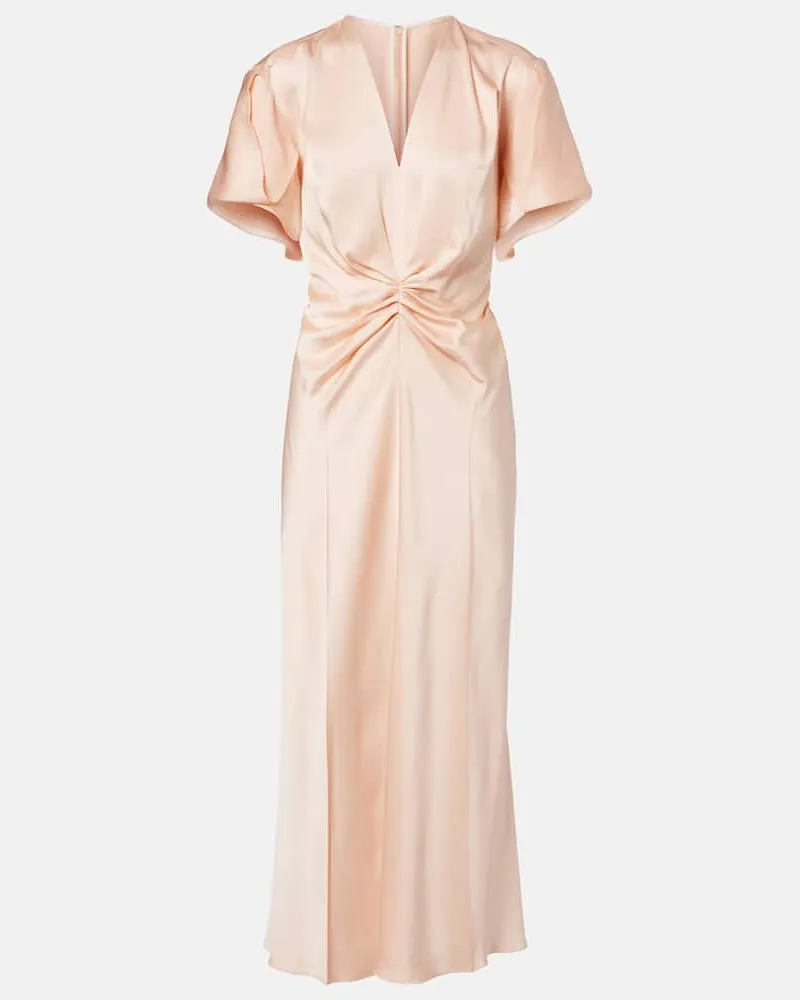 Victoria Beckham Midikleid Eve aus Crêpe Rosa